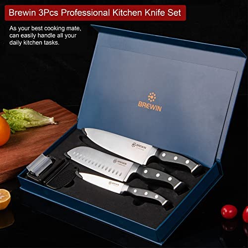  Brewin Professional Kitchen Knives, 3PC Chef Knife Set