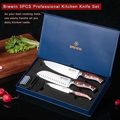  Brewin Professional Kitchen Knives, 3PC Chef Knife Set